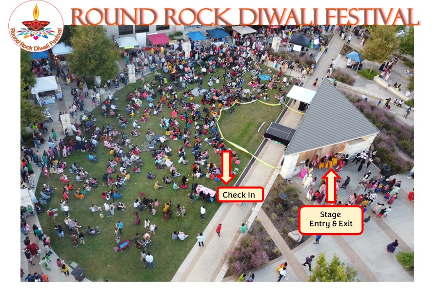 Round Rock Diwali performer check-in area