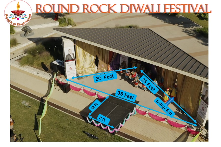 Round Rock Diwali stage dimensions diagram